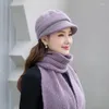 Шляпы шарфы перчатки устанавливают зимние женщины шарф шарф три куски
