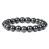 Strand Noir Blanc Pierre Naturelle Perlé Bracelet 8mm Agat Howlite Bracelets Yoga Énergie Stretch Pour Hommes Femmes Bijoux Cadeau