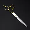 Hair Scissors Customize Logo JP 440c Steel 6.5 Inch Bearing Gold Cutting Haircut Thinning Barber Cut Shears Hairdresser ScissorsHair