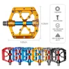 Pedales de bicicleta MZYRH Pedales de bicicleta ultraligeros antideslizantes CNC BMX MTB Pedal de bicicleta de carretera Ciclismo 3 pedales de bicicleta con rodamiento sellado X12S-Anode 0208