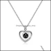 Pendentif Colliers 100 Langues Je T'aime Collier Femmes Cuivre Coeur Mémoire Projection Cou Chaînes Bijoux De Mode 829 Q2 Drop Del Dhwfj