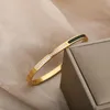 Bangle Stainless Steel Bangles Bracelets For Women Simple Gold Double Heart Bee Fower Couples Bracelet Trendy Birthday Jewelry Gift BFF