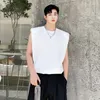 Heren tanktops netto beroemde streetwear heren brede schoudervullingen losse casual mouwloze t-shirts tees man mode hiphop vest man