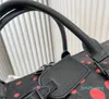 L￤derdesignv￤ska bagage stor kapacitet kvinnor trycker axel 43 Keepall 45 cm duffel bagage v￤skor reser m￤n kvinnor designer duffle