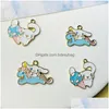 Charms 10Psc Cartoon Enamel Pendant Cute Cream Dog Charm Metal Diy Bracelet Earrings Jewelry Accessoriescharms Drop Delivery 2 Dh9Wu