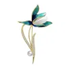 Broches Mode Opale Pierre Magnolia Fleur Broche Broche Vêtement Accessoires Cadeau D'anniversaire Pour Les Femmes Strass