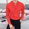 Camicie casual da uomo Stile Abito maschile Camicie a maniche lunghe primaverili Camicie da uomo con colletto alla coreana di alta qualità Taglie forti S5XL 230208