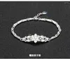 Bracelets Femme S925 Classique Papillon Amour Fleur Bracelet En Argent Fiançailles Cadeau De Mariage Bijoux 19cm 2.5cm