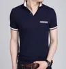 メンズポロス半袖ポロシルツメンカジュアルデザインサマーコットン通気性ソリッドTシャツCAMISAS HOMME 5XL