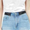 Belts Universal 1 Inch No Buckle Stretch Elastic Waist Buckle-Free For Jean Pants Dresses Women Men Belt