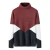 T-shirt da uomo 2023 Autunno Inverno Coreano Allentato Semplice Corrispondenza di colori Casual Collo alto Maglione da uomo All-match Stretch