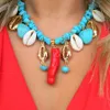 Collane con perline punk Exquisite beach bohemian boho corallo rosso puka conchiglia cuore pietra naturale collana di perline gioielli donna bijoux collare all'ingrosso 230208