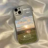 Elektropläterad Silver Art-landskap Telefonfodral Lämplig för iPhone14 13 12 Pro Max 11 12 13 Plus All-Pack Protected Phone Case