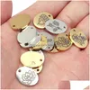 Charms 2Pcs/Lot Gold Stainless Steel Birth Month Flower Pendant For Diy Necklace Earrings Jewelry Making Birthday Gift Women D Dh7U0