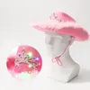 Bérets Y2K Chapeau de style occidental Rose Femmes Filles Casquettes de fête d'anniversaire avec décoration de paillettes de plumes Couronne Night Club Chapeaux de cow-girl de luxe