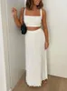 Arbeitskleider Tossy White Knit Zweiteilige Damen-Sets Herbst geripptes Tanktop und plissierter Strickrock Anzüge für langes Kleid Sommer