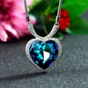 Collares colgantes 2 Color Ocean Hearts Crystal From Swarovskis Maxi Collar Collier Moda Moda Joyería de boda Nombre Bead