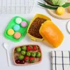 Dinnerware Sets Children School Fork Tableware Set Hamburger Container Lunch Box Double Tier Bento Lunchbox