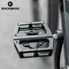 Pedais de bicicleta rockbros 2 em 1 pedais de trava de bicicleta com sistema de alumínio SPD Aluminium MTB Road Anti-Slip Selado Rolamento Bloqueio Acessórios de bicicleta de pedal 0208