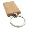 Crochets 12 pièces porte-clés en bois vierge étiquettes rectangulaires porte-clés en bois anneau pour bricolage artisanat