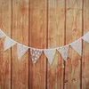 Party Decoration Vintage Wedding Lace Triangle Flag European Style White Color Flower Banner Supplies Party