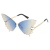 Óculos de sol Personalidade feminina Butterfly Sunglass Street Trendy Novelty Glasses Gradiente Color Lens Big Frame Eyewear UV400