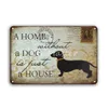 Coq Chat Chien Métal Peinture Vintage Maison Ferme Décor Shabby Chic Bouledogue Affiche Plaque Restaurant Pub Irlandais Boutique Stickers Muraux 20cmx30cm Woo