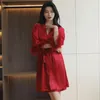 Women's Sleepwear Bride Bridesmaid Wedding Robe White Kimono Bathrobe Gown 2023 Style Feather Sleeve Sexy Casual Nightwear Short