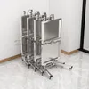 Tattoo Furnitures Hairdressing stainless steel cart Japanese two layer folding beauty hair salon tool 230207