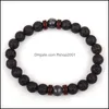 Perles Brins Hommes Bracelet Pierre De Lune Naturelle Perle Tibétaine Bouddha Chakra Pierre De Lave Diffuseur Bracelets Drop Delivery Bijoux Dhc4S