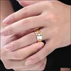 Solitaire Ring Dragon domineering Mens Gold Color Separation Jewelry Diamond For Men Exquisite Drop Delivery DHP1M