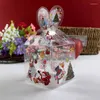 Emballage cadeau 3 pièces Transparent clair PVC boîte à bonbons père noël bonhomme de neige wapiti noël pomme pour enfants année fête de noël emballage décor