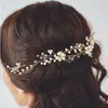 Trendy Rhinestones z koralikami nagłówki ślubne Tiara na wesele eleganckie akcesoria do włosów na imprezę PROMET KOBIET KOBIET JEEDWARY BINEGRY BRI285P