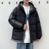 Men s jackor vinter streetwear överdimensionerade förtjockar män varma parkor kappa mode casual koreansk puffer med huva 230207