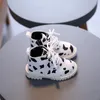 Bottes mode enfants hiver moucheté automne bébé filles garçons chaussures en cuir enfant en bas âge à lacets imperméable fermeture éclair cheville