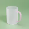 11 أوقية تسامي القدح الفارغ مع مقبض صافٍ نقل حرارة ماء زجاجة ماء DIY Coffee Beverage Cups UPS