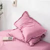 Pillow Case 2Pcs Lace Cotton Pillowcase Soft Cover Unstuffed Home Decor Winter Sleeping 48x74cm