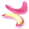 Tallrikar 1pc Fruit Banana Protector Box Holder Case Lunch Container Lagring för barn Skydda