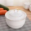 プレート1つのポットヘッドJingdezhen Ceramics Soup with Lid European Style Dishes Set Kitchen Suppliesディナーウェアセット