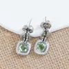 Boucles d'oreilles de luxe pour femmes, élégantes incrustées de noir et de petits cristaux de Zircon, bijoux hauts, cadeau de Banquet, de mariage et d'anniversaire