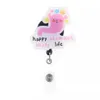 10 datorer/partiets nyckelringar roliga akrylmärken Hållare Happy Mage/Gut/Brain/Lever/Slleen/Heart Happy Life Dractable Badge Reel For Office Nurses Läkare Läkare