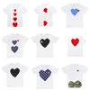 Play Designer Mens T-shirts Children's Embroidered Love Eyes Pure Cotton White Red Heart Short-sleeved Boys and Girls Loose Casual Tshirt Top 759I