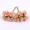 Decorative Flowers 6pcs 2cm Mini Silk Rose Artificial Flower Wedding Bouquet Home Decoration Accessories DIY Wreath Decor Scrapbook Crafts