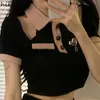 Women s T Shirt Shirt Summer T shirts Sexy Hollow Out Off Shoulder Tunic Tshirts Korean Fashion Y2k Crop Tops Blusas Mujer De Moda 230207