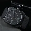 2023 腕時計メンズ自動機械式時計ベルブラウンレザーブラックラバーロス腕時計多機能 6 ステッチ vm02