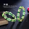 Orecchini a cerchio ThreeGraces Elegante verde Cubic Zirconia Grande festa di fidanzamento per le donne Accessori per gioielli alla moda E1019