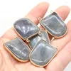 Pendanthalsband Natural Stone Gem Double Hole Flash Labradorite Connector Handgjorda Crafts Halsband Armband Earring Accessories 20x30mm