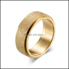 Band Rings 8mm Sandblast Wedding for Men Women rostfritt st￥l svartbl￥ guld f￶rlovningsring mode smycken tillbeh￶r g￥vor 459 dhoxm