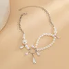 Catene Elegante collana di perle barocche con perle Gioielli da donna per feste di nozze Accessori da sposa vintage fatti a mano con girocollo clavicola