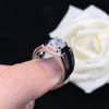 Bagues de cluster Excellente coupe 1CT diamant fiançailles pour homme D couleur platine massif PT950 bague pour homme certifié or blanc bijoux de doigt